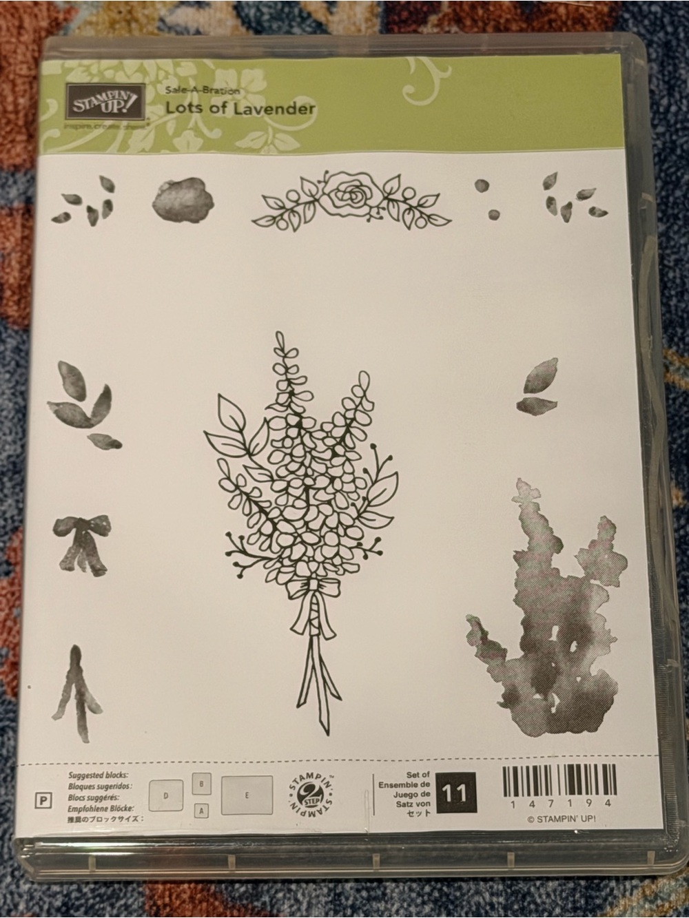 Stampin' Up! "Lots of Lavender" Clear Stamp Set - Black Artwork